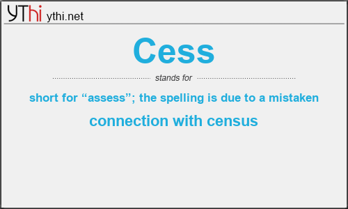 What does CESS mean? What is the full form of CESS?