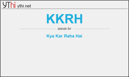 What does KKRH mean? What is the full form of KKRH?