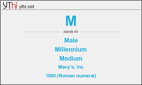 What does M mean? What is the full form of M?