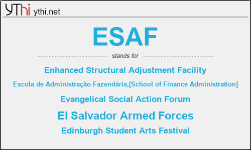 What does ESAF mean? What is the full form of ESAF?