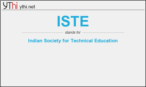 What does ISTE mean? What is the full form of ISTE?