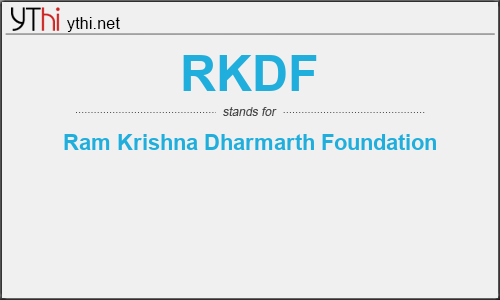 What does RKDF mean? What is the full form of RKDF?