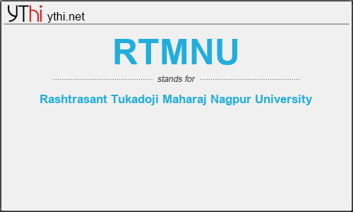 What does RTMNU mean? What is the full form of RTMNU?