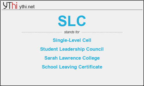 What does SLC mean? What is the full form of SLC?