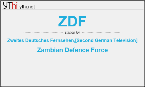 What does ZDF mean? What is the full form of ZDF?