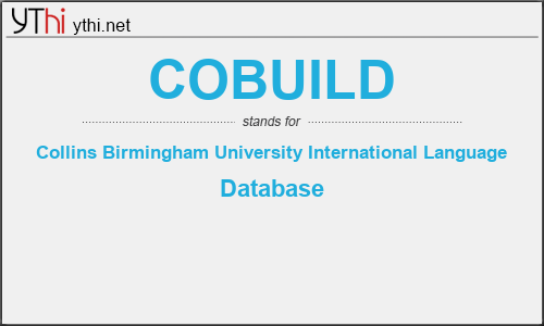 What does COBUILD mean? What is the full form of COBUILD?