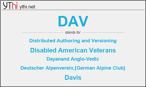 What does DAV mean? What is the full form of DAV?