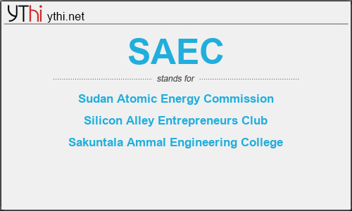 What does SAEC mean? What is the full form of SAEC?