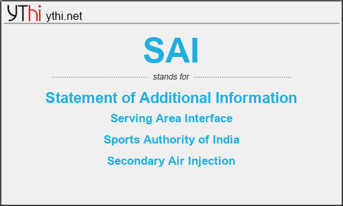 What does SAI mean? What is the full form of SAI?