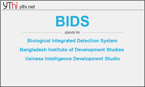 What does BIDS mean? What is the full form of BIDS?