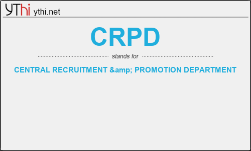 What does CRPD mean? What is the full form of CRPD?