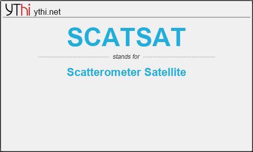 What does SCATSAT mean? What is the full form of SCATSAT?
