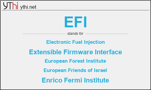 What does EFI mean? What is the full form of EFI?