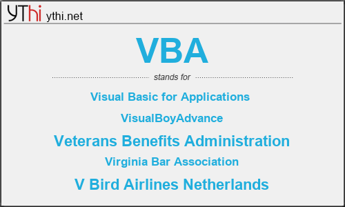 What does VBA mean? What is the full form of VBA?