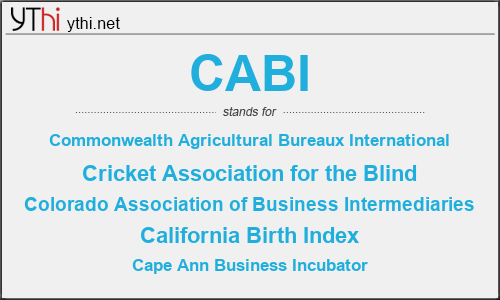 What does CABI mean? What is the full form of CABI?