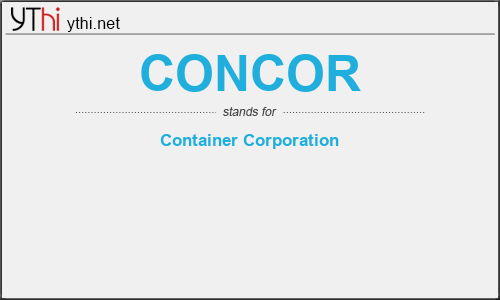 What does CONCOR mean? What is the full form of CONCOR?