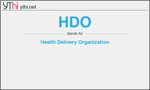 What does HDO mean? What is the full form of HDO?