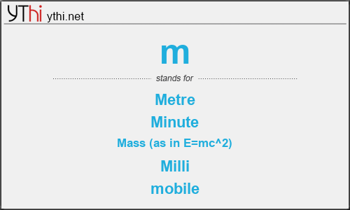 What does M mean? What is the full form of M?