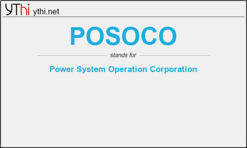 What does POSOCO mean? What is the full form of POSOCO?