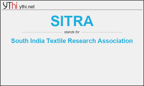 What does SITRA mean? What is the full form of SITRA?
