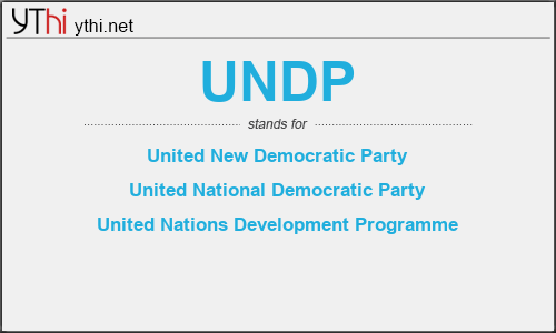 What does UNDP mean? What is the full form of UNDP?