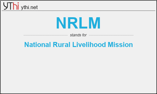 What does NRLM mean? What is the full form of NRLM?
