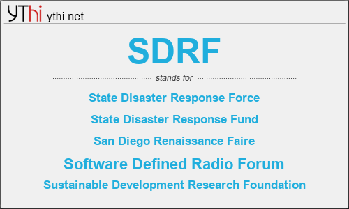 What does SDRF mean? What is the full form of SDRF?