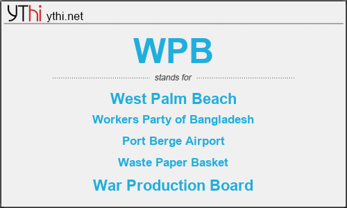 What does WPB mean? What is the full form of WPB?