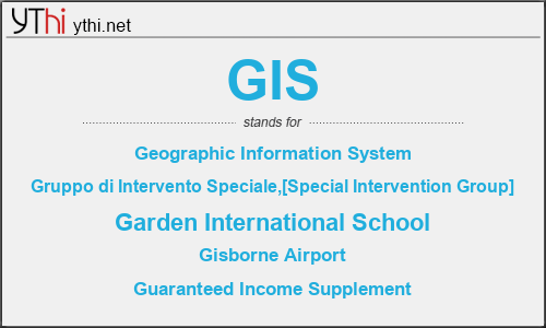 What does GIS mean? What is the full form of GIS?