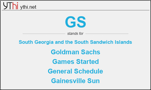 What does GS mean? What is the full form of GS?