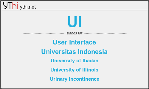 What does UI mean? What is the full form of UI?