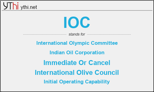 What does IOC mean? What is the full form of IOC?