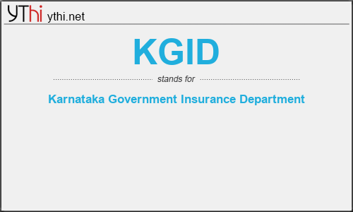 What does KGID mean? What is the full form of KGID?