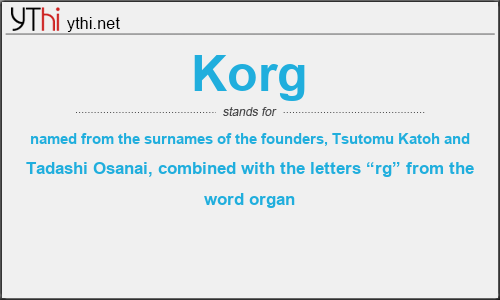 What does KORG mean? What is the full form of KORG?