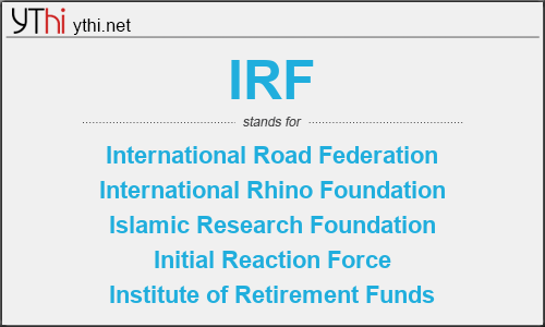 What does IRF mean? What is the full form of IRF?