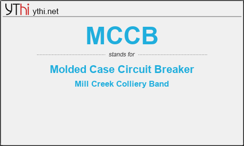 What does MCCB mean? What is the full form of MCCB?