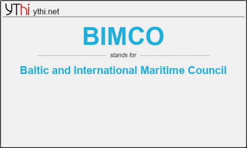 What does BIMCO mean? What is the full form of BIMCO?