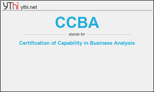 What does CCBA mean? What is the full form of CCBA?