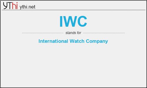 What does IWC mean? What is the full form of IWC?