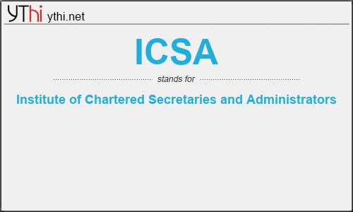 What does ICSA mean? What is the full form of ICSA?