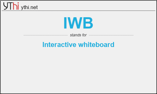 What does IWB mean? What is the full form of IWB?