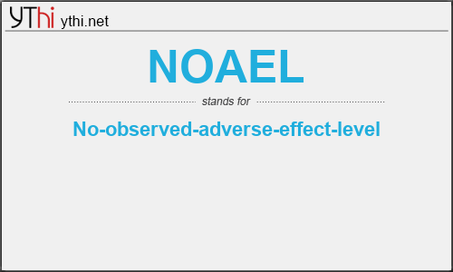 What does NOAEL mean? What is the full form of NOAEL?