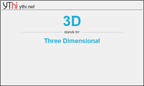 What does 3D mean? What is the full form of 3D?