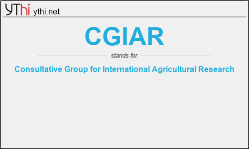 What does CGIAR mean? What is the full form of CGIAR?