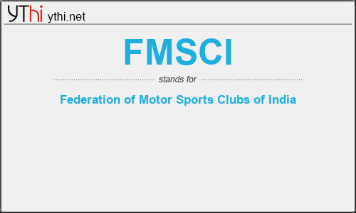 What does FMSCI mean? What is the full form of FMSCI?