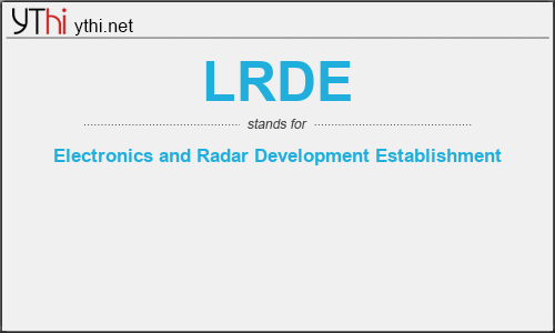 What does LRDE mean? What is the full form of LRDE?