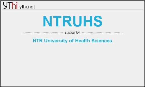 What does NTRUHS mean? What is the full form of NTRUHS?