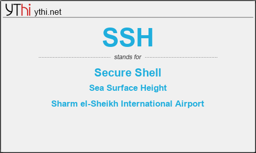 What does SSH mean? What is the full form of SSH?