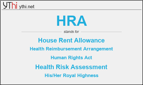 What does HRA mean? What is the full form of HRA?
