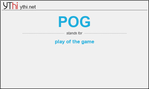 What does POG mean? What is the full form of POG?